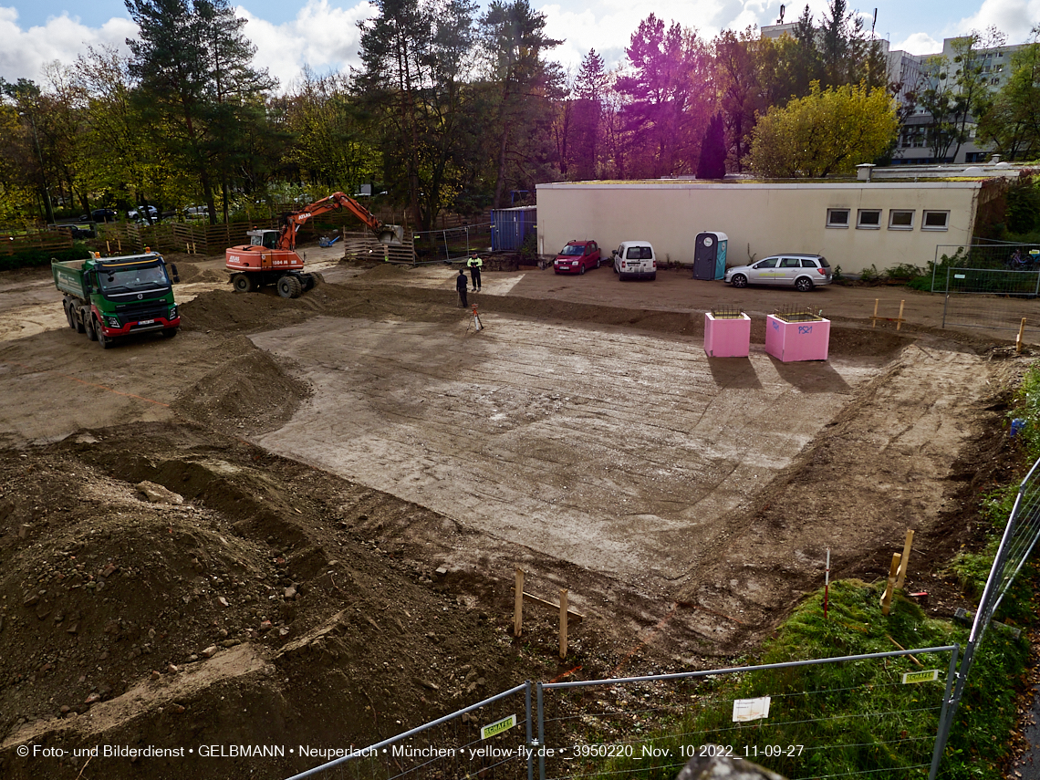 10.11.2022 - Baustelle an der Quiddestraße Haus für Kinder in Neuperlach